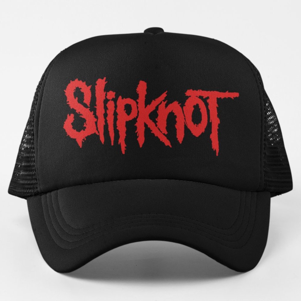 NEW Slipknot Wordmark Foam Trucker Mesh Snapback Hat BLACK
